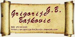 Grigorije Bajković vizit kartica